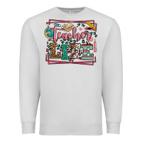 Dove Grey Teacher life leopard frame Premium Sweatshirt - LillyAllenDesigns