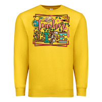 Lemon Teacher life leopard frame Premium Sweatshirt - LillyAllenDesigns