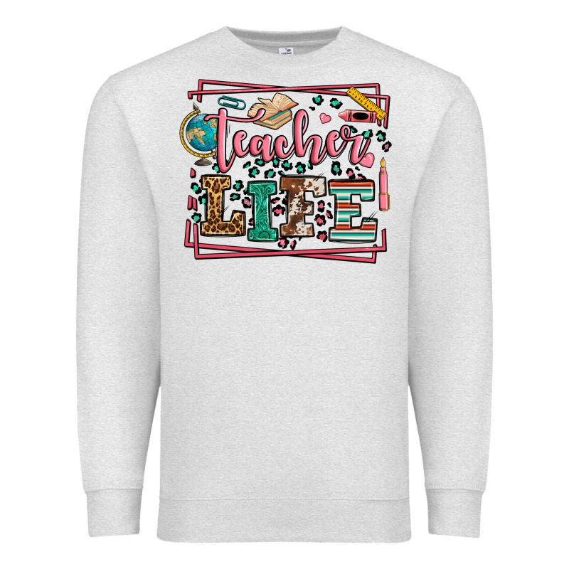 Teacher Life Leopard Frame Premium Sweatshirt by LillyAllenDesigns | Teevron