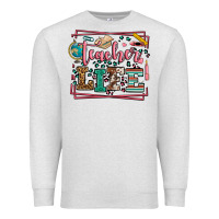 Oatmeal Heather Teacher life leopard frame Premium Sweatshirt - LillyAllenDesigns