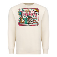 Sandshell Teacher life leopard frame Premium Sweatshirt - LillyAllenDesigns