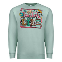 Seafoam Teacher life leopard frame Premium Sweatshirt - LillyAllenDesigns