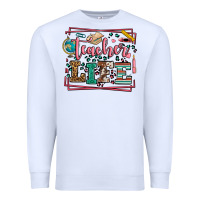 White Teacher life leopard frame Premium Sweatshirt - LillyAllenDesigns