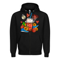 Black Basketball Frappe Coffee Zipper Hoodie - FaDigitalArtStudio