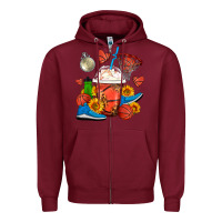 Burgundy Basketball Frappe Coffee Zipper Hoodie - FaDigitalArtStudio