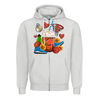 Dove Grey Basketball Frappe Coffee Zipper Hoodie - FaDigitalArtStudio