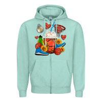 Seafoam Basketball Frappe Coffee Zipper Hoodie - FaDigitalArtStudio
