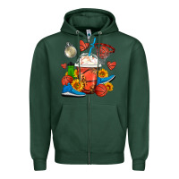 Sports Green Basketball Frappe Coffee Zipper Hoodie - FaDigitalArtStudio