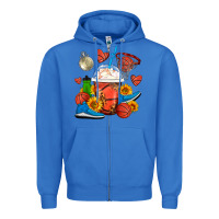 True Royal Basketball Frappe Coffee Zipper Hoodie - FaDigitalArtStudio