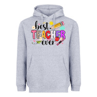 Heather Grey iBest Teacher Ever Heavyweight Hoodie - CowhideDigitalArt