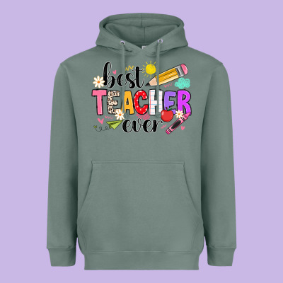Ibest Teacher Ever Heavyweight Hoodie Designed By Cowhidedigitalart