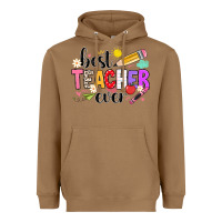 Toasted Coconut iBest Teacher Ever Heavyweight Hoodie - CowhideDigitalArt