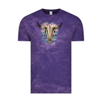 Cloud Purple Western Aztec Bull Skull Vintage Tee - Bettercallsaul