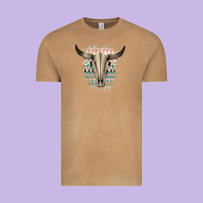 Western Aztec Bull Skull Vintage Tee Designed By Bettercallsaul