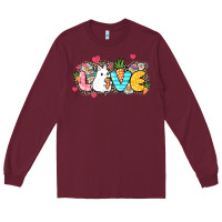 Burgundy Love Easter Long Sleeve Tee - NancyCooperArtShop