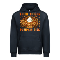 Navy Thick Thighs Pumpkin Pies Urban Hoodie - Artiststas