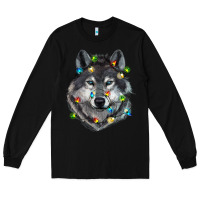 Black Christmas with wolf Long Sleeve Tee - RanaPortraitStore