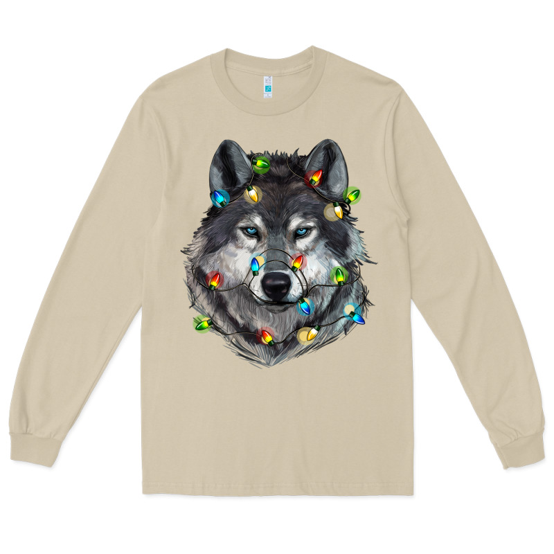 Christmas With Wolf Long Sleeve Tee by RanaPortraitStore | Teevron