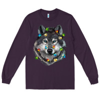 Plum Christmas with wolf Long Sleeve Tee - RanaPortraitStore