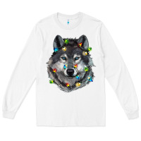 White Christmas with wolf Long Sleeve Tee - RanaPortraitStore