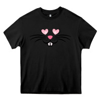 Black bunny face easter Heavy Core Tee - MaliasSmallBusiness