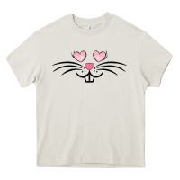 Cream bunny face easter Heavy Core Tee - MaliasSmallBusiness