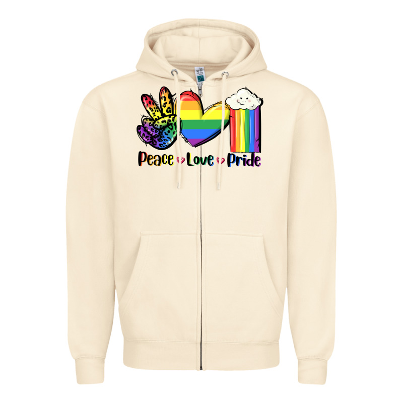 Peace Love Pride Zipper Hoodie by FaDigitalArtStudio | Teevron