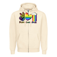 Sandshell Peace love Pride Zipper Hoodie - FaDigitalArtStudio