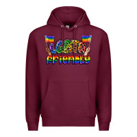 Burgundy lgbtq friendly pride Premium Hoodie - FaDigitalArtStudio