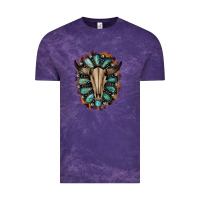 Cloud Purple Western Gemstone Bull Skull Vintage Tee - Bettercallsaul