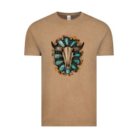 Vintage Coffee Western Gemstone Bull Skull Vintage Tee - Bettercallsaul