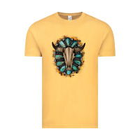 Vintage Mustard Western Gemstone Bull Skull Vintage Tee - Bettercallsaul