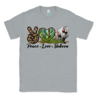 Heather Grey Leopard Peace Love Baboon Classic Tee - LillyAllenDesigns
