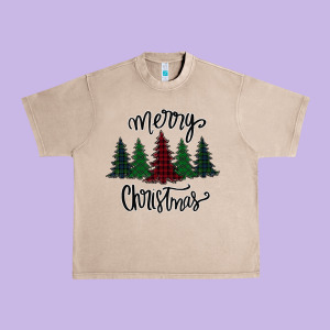 Merry Christmas Trees Urban Heavy Tee Designed By Bettercallsaul