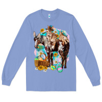 Colony Blue Happy Easter Day Rodeo Long Sleeve Tee - NancyCooperArtShop