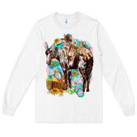 White Happy Easter Day Rodeo Long Sleeve Tee - NancyCooperArtShop