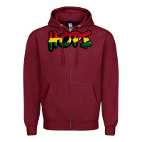 Burgundy Juneteenth hope Zipper Hoodie - FaDigitalArtStudio