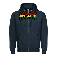 Navy Juneteenth hope Zipper Hoodie - FaDigitalArtStudio