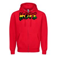 Red Juneteenth hope Zipper Hoodie - FaDigitalArtStudio