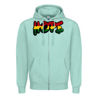 Seafoam Juneteenth hope Zipper Hoodie - FaDigitalArtStudio