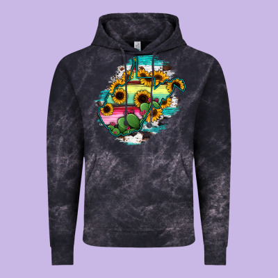 West Virginia Map Sunflower Cactus Serape Vintage Hoodie Designed By Ranaportraitstore