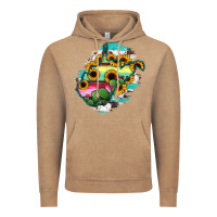 Vintage Coffee west virginia map sunflower cactus serape Vintage Hoodie - RanaPortraitStore