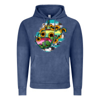 Vintage Denim west virginia map sunflower cactus serape Vintage Hoodie - RanaPortraitStore