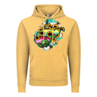 Vintage Mustard west virginia map sunflower cactus serape Vintage Hoodie - RanaPortraitStore