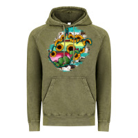 Vintage Olive west virginia map sunflower cactus serape Vintage Hoodie - RanaPortraitStore