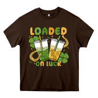 Chocolate Brown loaded on luck Heavy Core Tee - MaliasSmallBusiness