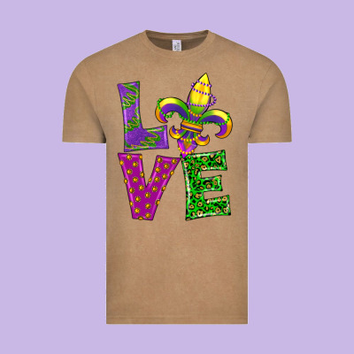 Mardi Gras Love Vintage Tee Designed By Ranaportraitstore