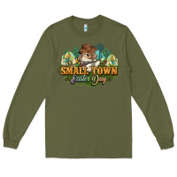 Army Green Small town Easter Day Long Sleeve Tee - NancyCooperArtShop