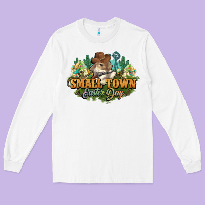 Small Town Easter Day Long Sleeve Tee Designed By Nancycooperartshop