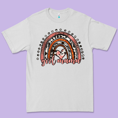 Girl Mama Western Leopard Rainbow Premium Tee Designed By Jahusdesignshop